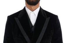 Load image into Gallery viewer, Dolce &amp; Gabbana Elegant Black Slim Fit Three-Piece Suit
