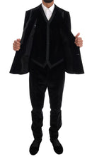 Load image into Gallery viewer, Dolce &amp; Gabbana Elegant Black Slim Fit Three-Piece Suit
