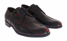 Load image into Gallery viewer, Dolce &amp; Gabbana Elegant Black Bordeaux Striped Leather Dress Shoes
