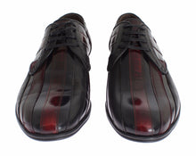 Load image into Gallery viewer, Dolce &amp; Gabbana Elegant Black Bordeaux Striped Leather Dress Shoes
