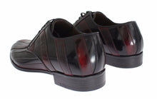 Load image into Gallery viewer, Dolce &amp; Gabbana Elegant Black Bordeaux Striped Leather Dress Shoes
