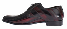 Load image into Gallery viewer, Dolce &amp; Gabbana Elegant Black Bordeaux Striped Leather Dress Shoes
