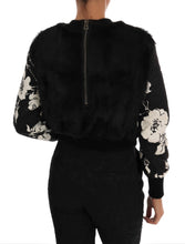 Load image into Gallery viewer, Dolce &amp; Gabbana Floral Brocade Black Fur Sweater
