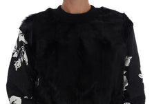 Load image into Gallery viewer, Dolce &amp; Gabbana Floral Brocade Black Fur Sweater

