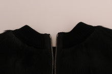 Load image into Gallery viewer, Dolce &amp; Gabbana Floral Brocade Black Fur Sweater

