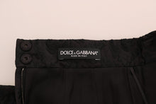 Load image into Gallery viewer, Dolce &amp; Gabbana Elegant Black Floral Jacquard A-Line Skirt
