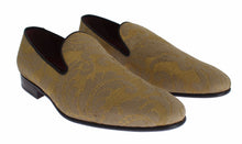 Load image into Gallery viewer, Dolce &amp; Gabbana Golden Baroque Silk Dress Loafers
