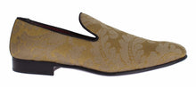 Load image into Gallery viewer, Dolce &amp; Gabbana Golden Baroque Silk Dress Loafers
