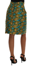 Load image into Gallery viewer, Dolce &amp; Gabbana Elegant Green Jacquard High Waist Skirt
