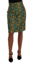 Load image into Gallery viewer, Dolce &amp; Gabbana Elegant Green Jacquard High Waist Skirt
