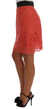 Load image into Gallery viewer, Dolce &amp; Gabbana Orange Macramé Lace Pencil Skirt
