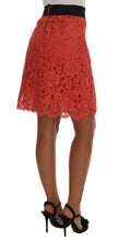 Load image into Gallery viewer, Dolce &amp; Gabbana Orange Macramé Lace Pencil Skirt
