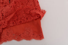 Load image into Gallery viewer, Dolce &amp; Gabbana Orange Macramé Lace Pencil Skirt
