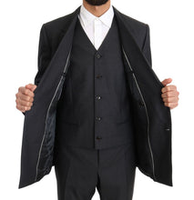 Load image into Gallery viewer, Dolce &amp; Gabbana Elegant Gray Double Breasted Wool Silk Suit
