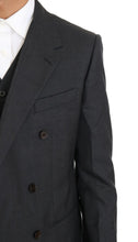 Load image into Gallery viewer, Dolce &amp; Gabbana Elegant Gray Double Breasted Wool Silk Suit
