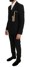 Load image into Gallery viewer, Dolce &amp; Gabbana Elegant Black Three-Piece Suit with Saxophone Embroidery
