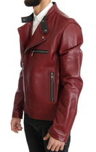 Load image into Gallery viewer, Dolce &amp; Gabbana Radiant Red Leather Biker Motorcycle Jacket
