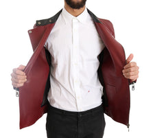Load image into Gallery viewer, Dolce &amp; Gabbana Radiant Red Leather Biker Motorcycle Jacket
