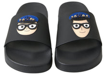 Load image into Gallery viewer, Dolce &amp; Gabbana Black Slides Sandals Beach Saint Barth Shoes
