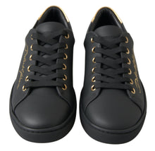 Load image into Gallery viewer, Dolce &amp; Gabbana Black Gold Leather Classic Sneakers Shoes
