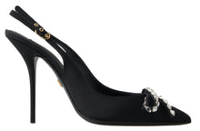 Load image into Gallery viewer, Dolce &amp; Gabbana Embellished Black Slingback Heels Pumps
