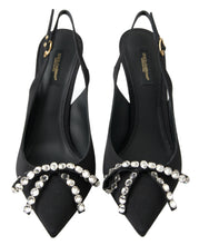 Load image into Gallery viewer, Dolce &amp; Gabbana Embellished Black Slingback Heels Pumps
