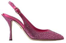 Load image into Gallery viewer, Dolce &amp; Gabbana Elegant Slingback Heels in Pink Silk Blend
