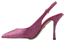 Load image into Gallery viewer, Dolce &amp; Gabbana Elegant Slingback Heels in Pink Silk Blend
