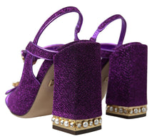 Load image into Gallery viewer, Dolce &amp; Gabbana Elegant Purple Ankle Strap Heels
