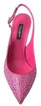 Load image into Gallery viewer, Dolce &amp; Gabbana Elegant Slingback Heels in Pink Silk Blend
