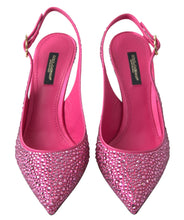 Load image into Gallery viewer, Dolce &amp; Gabbana Elegant Slingback Heels in Pink Silk Blend
