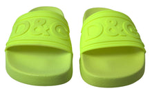 Load image into Gallery viewer, Dolce &amp; Gabbana Elegant Yellow Green Slide Sandals
