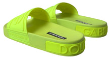 Load image into Gallery viewer, Dolce &amp; Gabbana Elegant Yellow Green Slide Sandals
