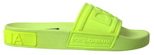 Load image into Gallery viewer, Dolce &amp; Gabbana Elegant Yellow Green Slide Sandals
