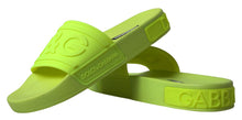 Load image into Gallery viewer, Dolce &amp; Gabbana Elegant Yellow Green Slide Sandals
