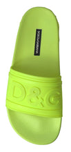 Load image into Gallery viewer, Dolce &amp; Gabbana Elegant Yellow Green Slide Sandals
