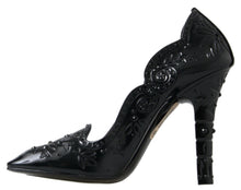 Load image into Gallery viewer, Dolce &amp; Gabbana Elegant Black Crystal Cinderella Pumps
