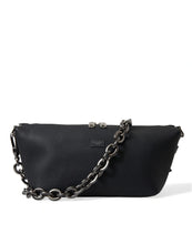 Load image into Gallery viewer, Dolce &amp; Gabbana Black Leather Chain Strap Baguette Shoulder Bag
