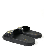 Load image into Gallery viewer, Dolce &amp; Gabbana Black Luxury Hotel Beachwear Sandals Shoes
