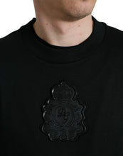 Load image into Gallery viewer, Dolce &amp; Gabbana Black Cotton Round Neck Pullover Logo Sweater
