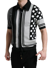 Load image into Gallery viewer, Dolce &amp; Gabbana Black White Jumper Cardigan Polo Sweater
