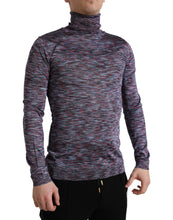 Load image into Gallery viewer, Dolce &amp; Gabbana Blue Purple Turtleneck Pullover Sweater
