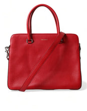 Load image into Gallery viewer, Dolce &amp; Gabbana Red Calfskin Leather Logo Men Messenger Laptop Bag
