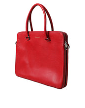 Load image into Gallery viewer, Dolce &amp; Gabbana Red Calfskin Leather Logo Men Messenger Laptop Bag
