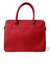 Load image into Gallery viewer, Dolce &amp; Gabbana Red Calfskin Leather Logo Men Messenger Laptop Bag
