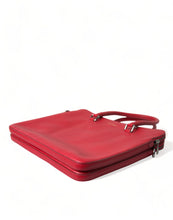 Load image into Gallery viewer, Dolce &amp; Gabbana Red Calfskin Leather Logo Men Messenger Laptop Bag
