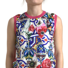 Load image into Gallery viewer, Dolce &amp; Gabbana Multicolor Majolica Floral Crew Neck Tank Top
