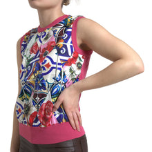 Load image into Gallery viewer, Dolce &amp; Gabbana Multicolor Majolica Floral Crew Neck Tank Top
