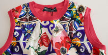 Load image into Gallery viewer, Dolce &amp; Gabbana Multicolor Majolica Floral Crew Neck Tank Top
