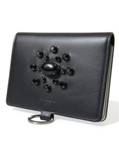 Load image into Gallery viewer, Dolce &amp; Gabbana Black Leather Crystal Embellished Card Holder Wallet
